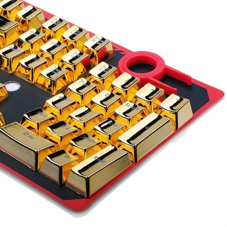 Redragon 101G 104 ABS Double Shot Injection Backlit Metallic Electroplated Gold Color Keycaps for Mechanical Switch Keyboards with Key Puller Redragon 101G 104 ABS Double Shot Injection Backlit Metallic Electroplated Gold Color Keycaps for Mechanical Switch Keyboards with Key Puller